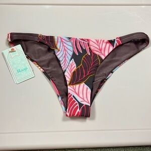 Maaji Reversible Split Strap Bikini Bottoms in Palm Tree Village